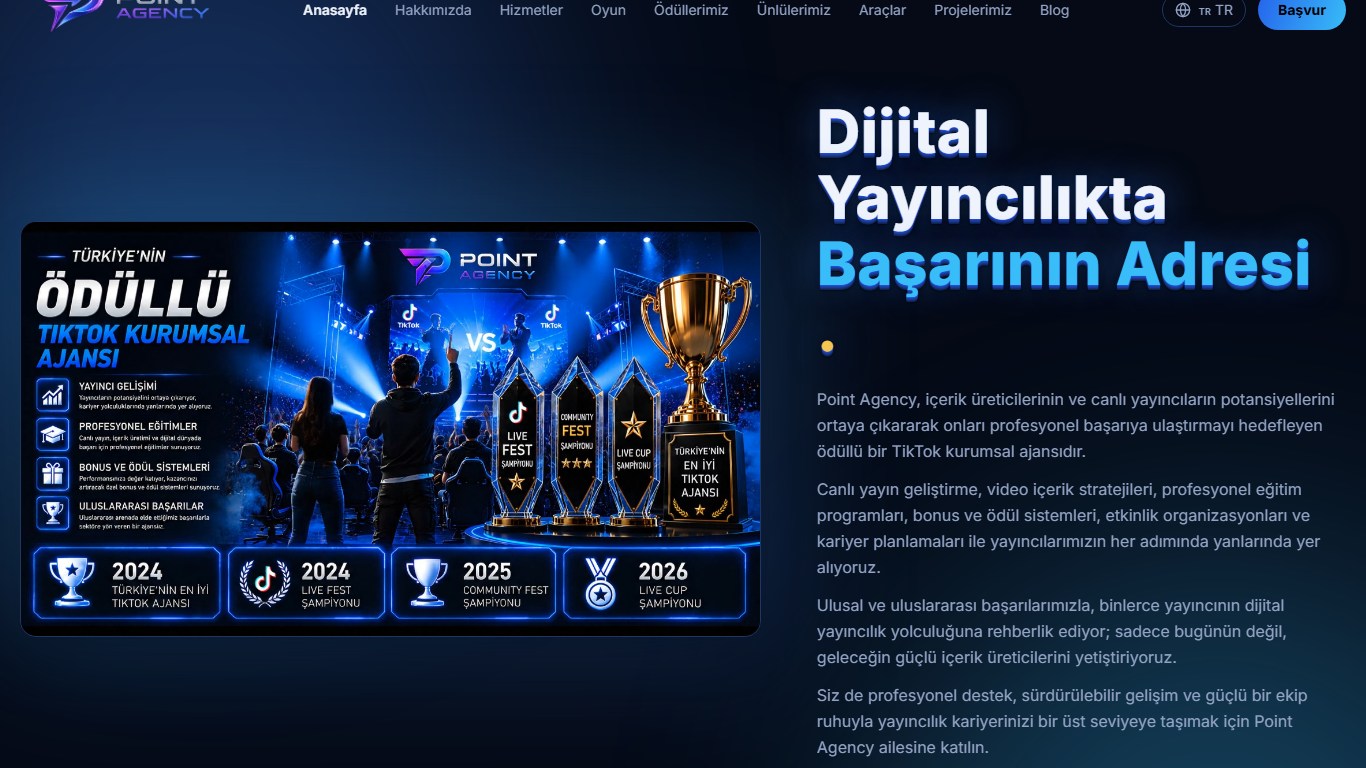 Point Ajans kurumsal web sitesi ekran görüntüsü
